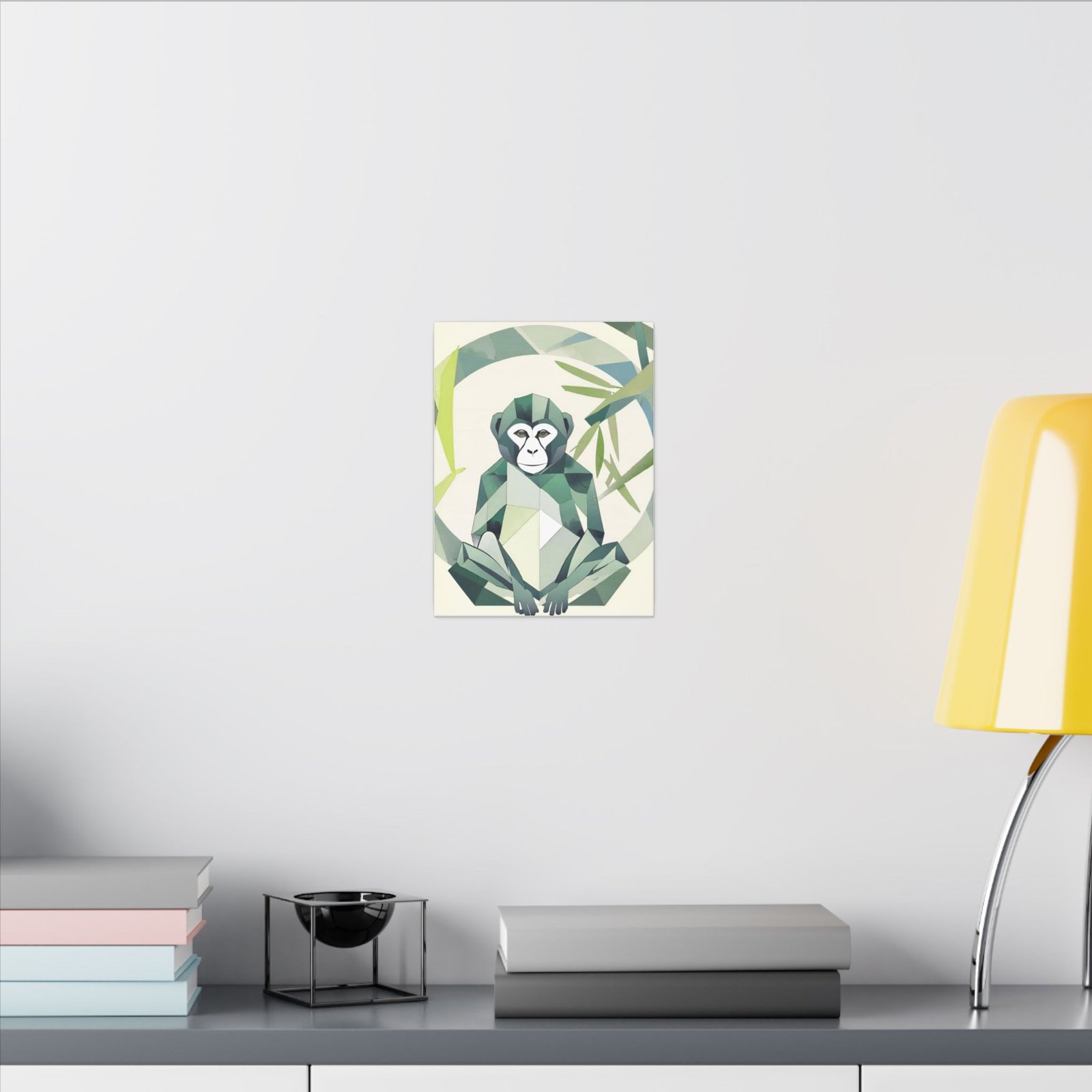 Geometric Monkey Matte Canvas 9x12" - Image 4
