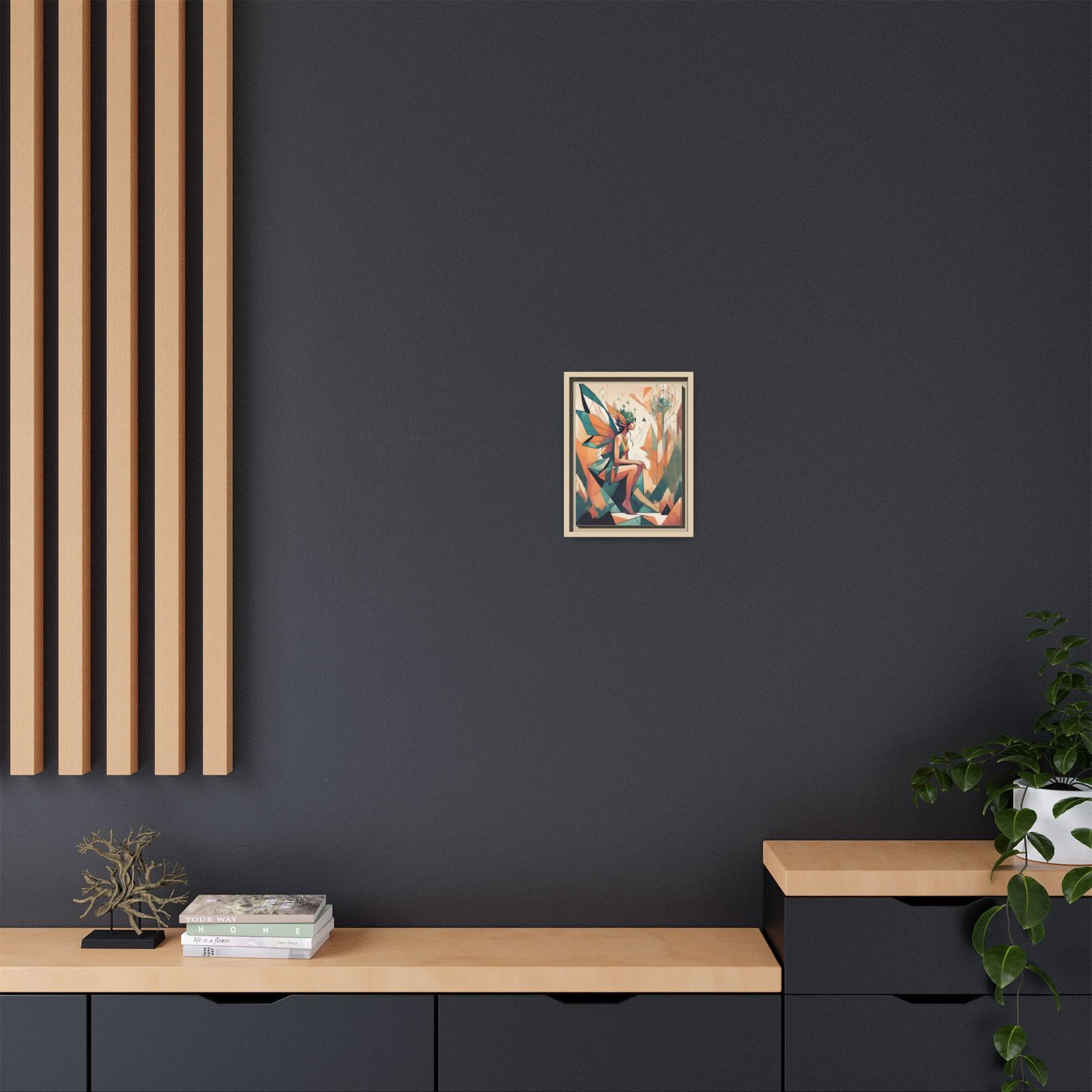 Magical Abstract Geometric Fairy Matte Canvas, FRAMED 9x12" - Image 4
