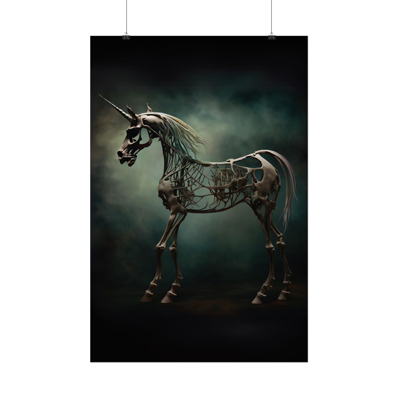 IS_4825 Unicorn Skeleton Rolled Poster - Image 2