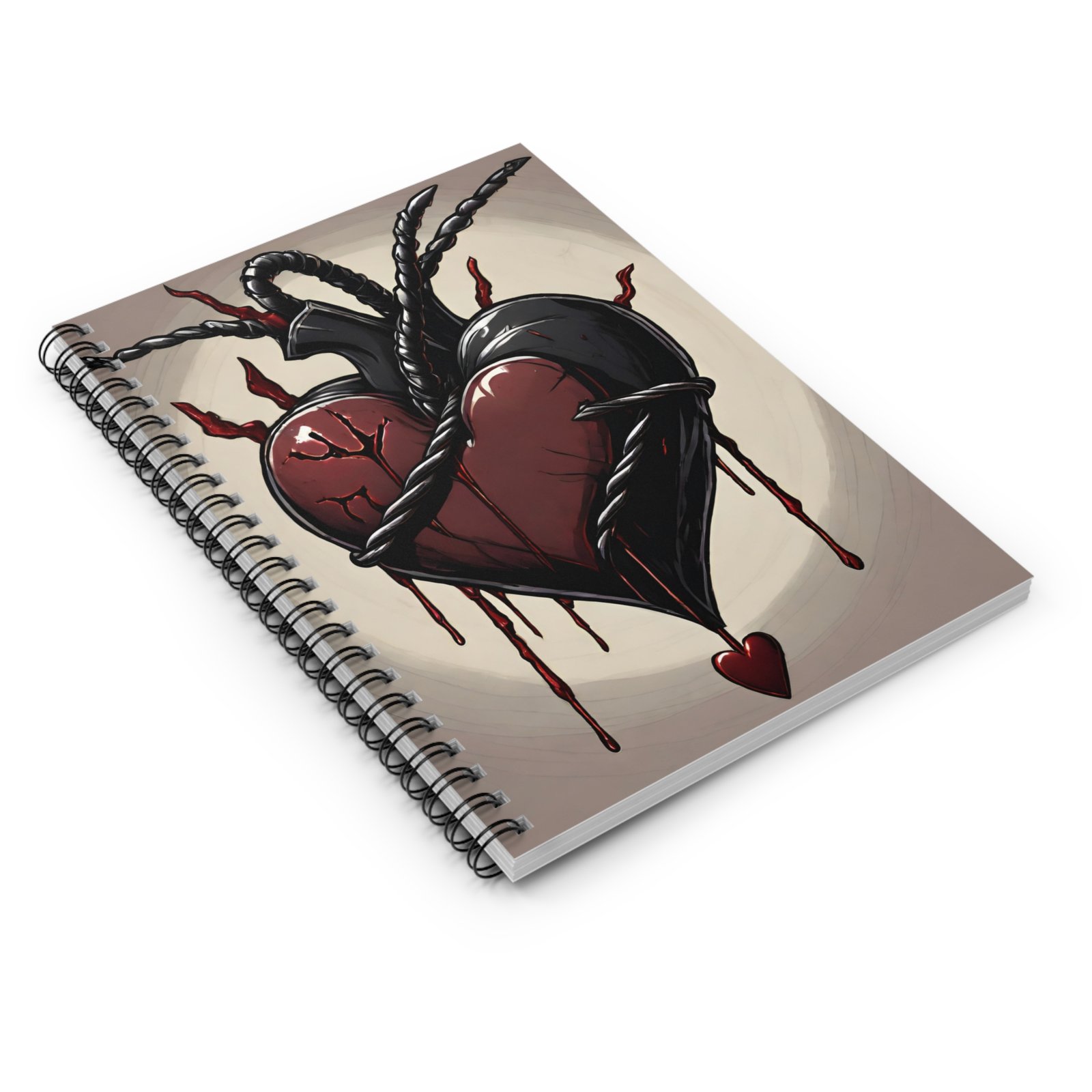 Gothic Black Heart Spiral Notebook - Image 3
