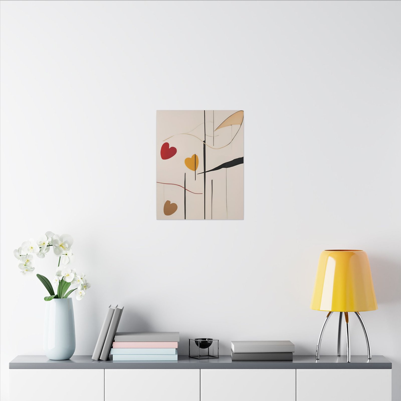 Abstract Love Hearts Matte Canvas 16x20" - Image 2