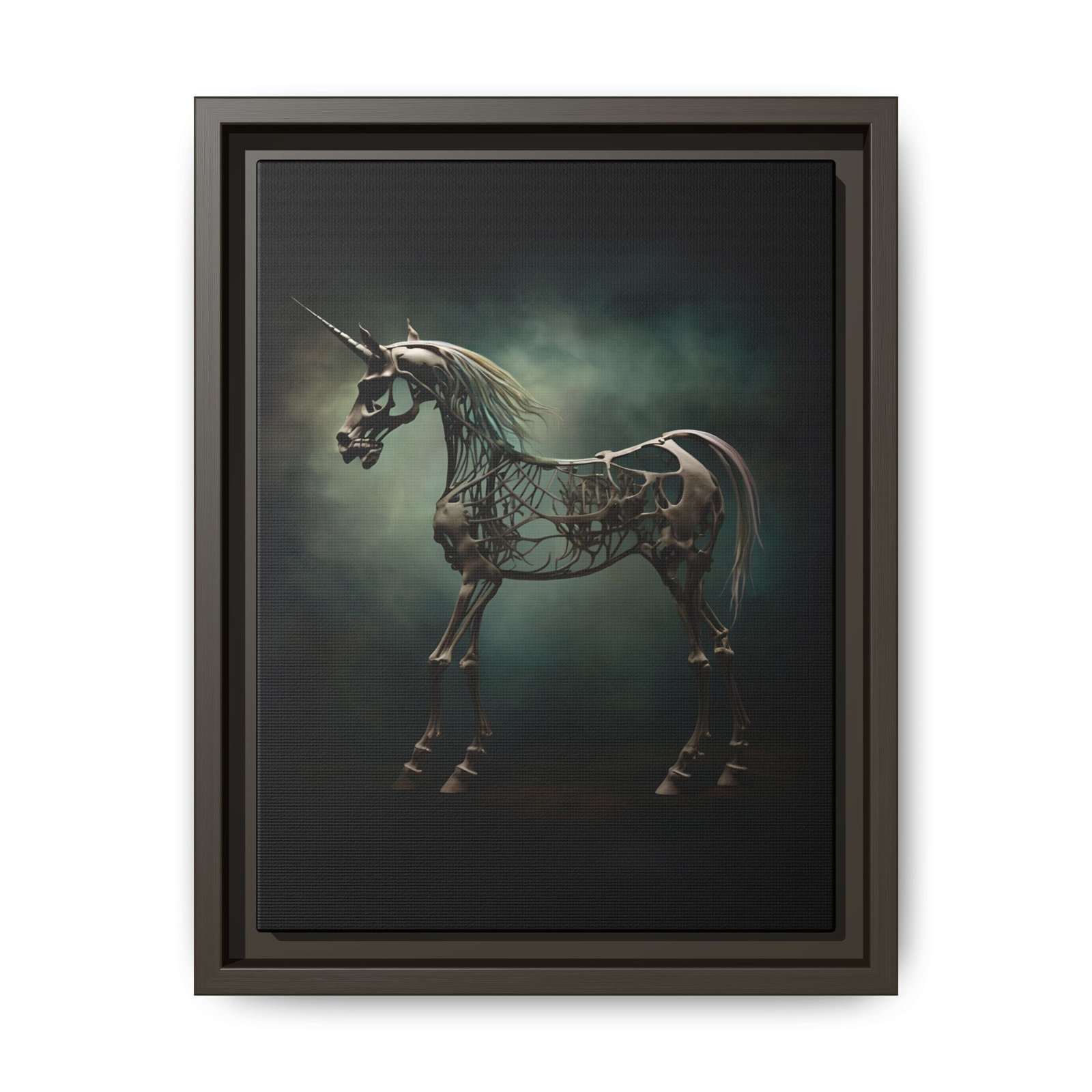Gothic Mechanical Unicorn Canvas FRAMED 9x12" - Image 5