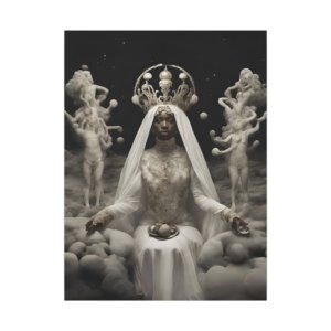 IS_0357 Mystical Queen Canvas Art - "Black Celestial Royalty" Collection