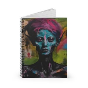 IS_4165 Alien Art Spiral Notebook - Ruled Line for Creative Minds