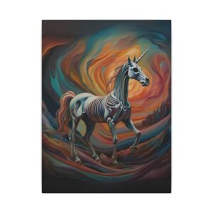 Surreal Unicorn Skeleton Canvas 9x12"