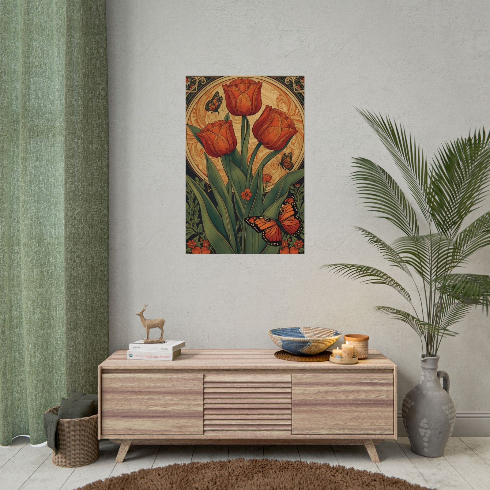 Art Nouveau Botanical Tulips Rolled Posters - Image 4