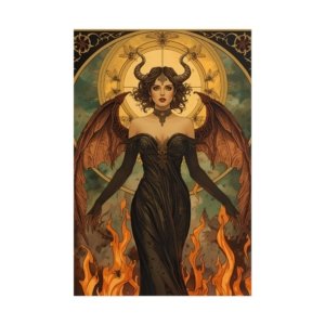 IS_6319 Demonic Gothic Femme Fatale Rolled Poster