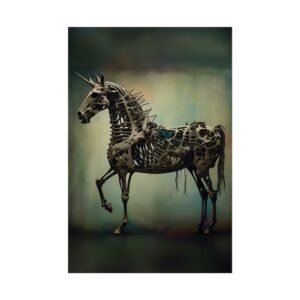 Steampunk Skeleton Unicorn Poster 4836