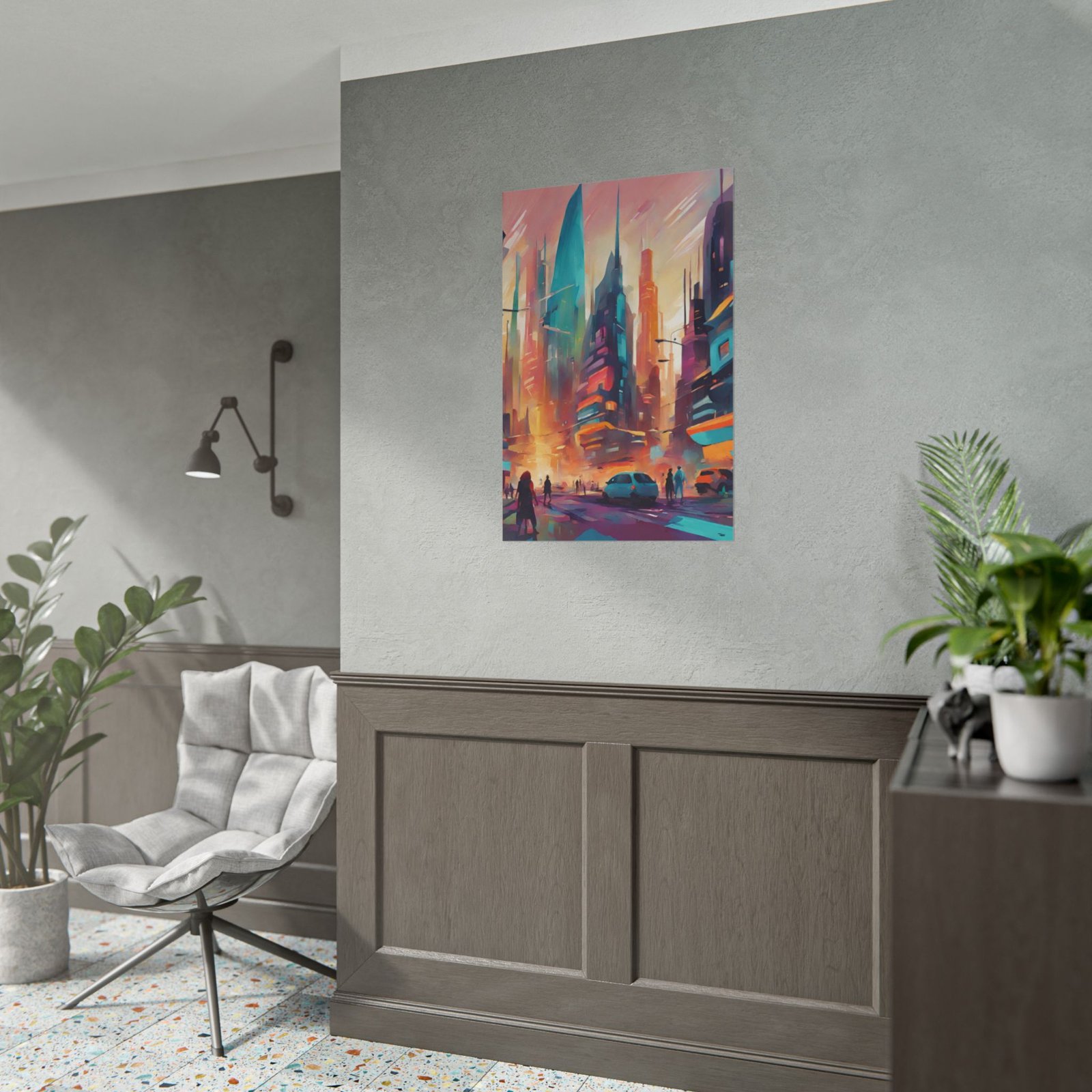 Futuristic Urban Cityscape Rolled Posters - Image 5