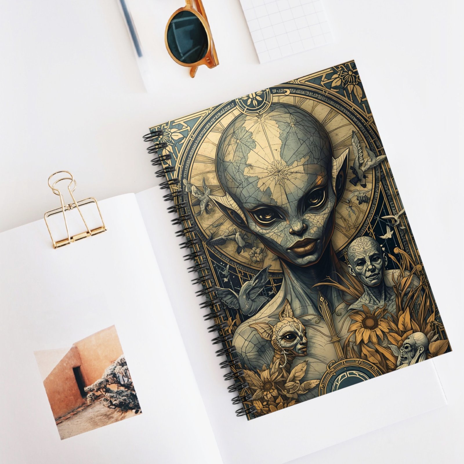 IS_6340 Alien Portrait Spiral Notebook - Image 5