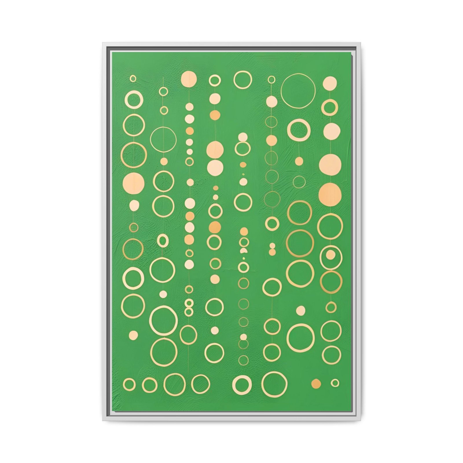 Supermatism Green Abstract Bubble Canvas FRAMED 24x36"