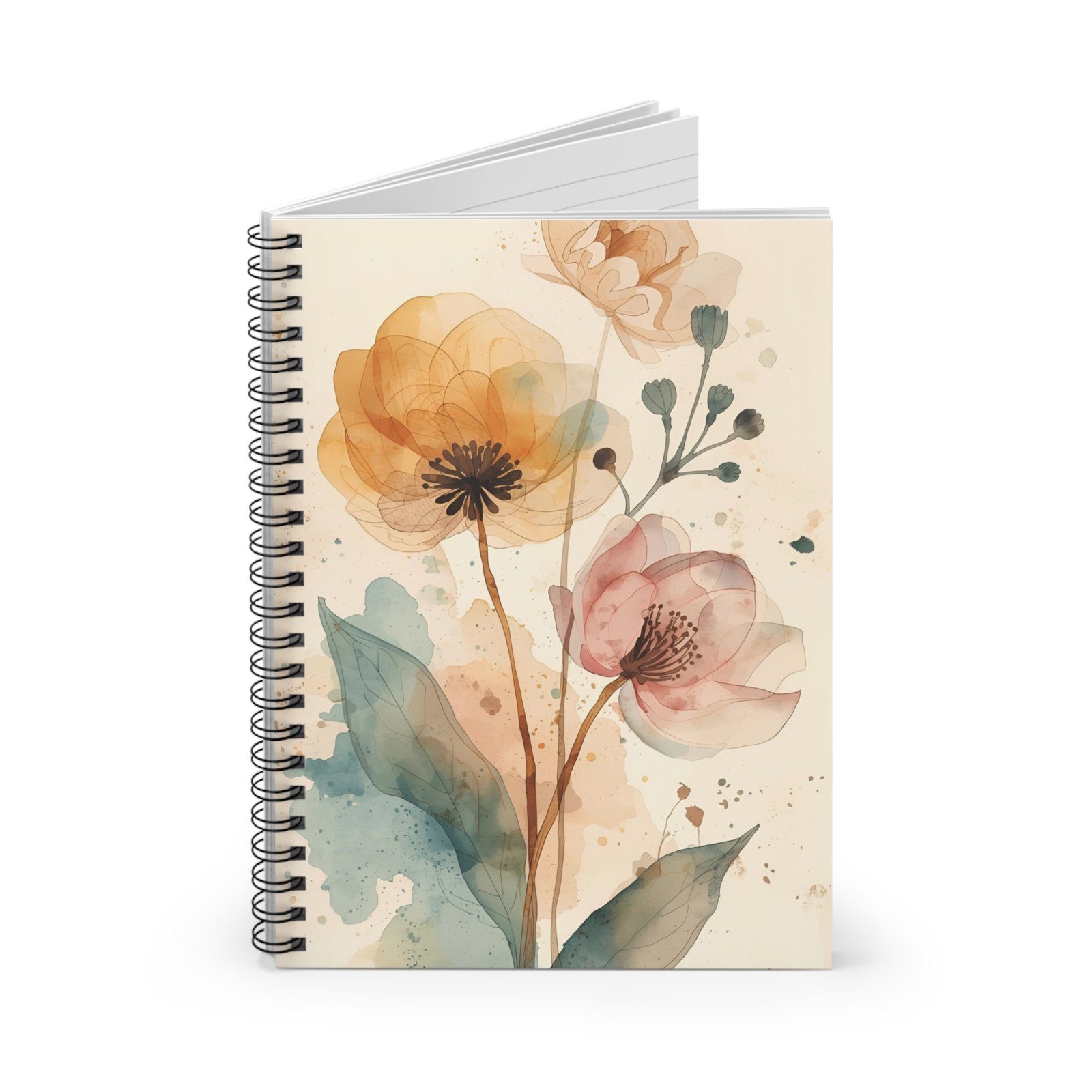 IS_6231 Watercolor Floral Spiral Notebook - Image 2