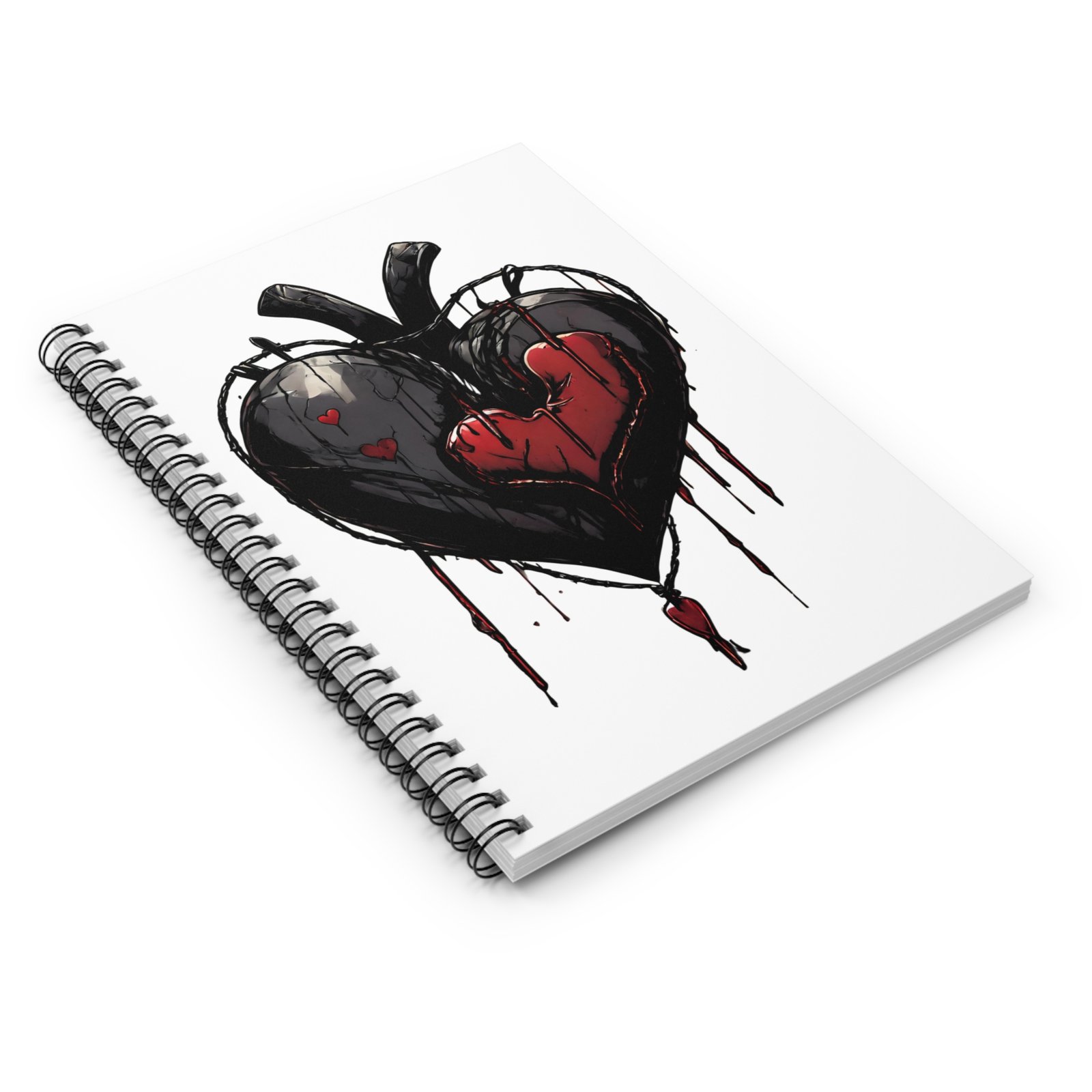 Black Heart Spiral Notebook - Image 3