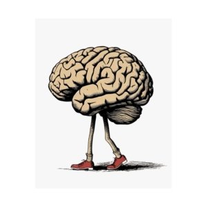 Whimsical Brain Illustration Poster - Quirky Art for Home Decor