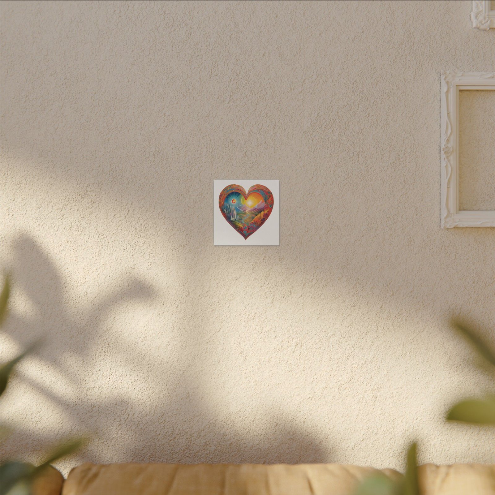 IS_4173 Heartscape Matte Canvas Wall Art — Vibrant Heart Landscape Print - Image 3