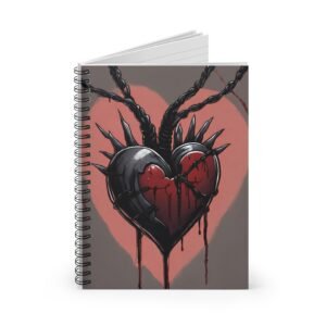 IS_1266 Black Heart Spiral Notebook