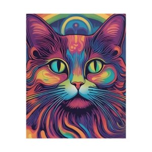 IS_1293 Psychedelic Cat Rolled Posters