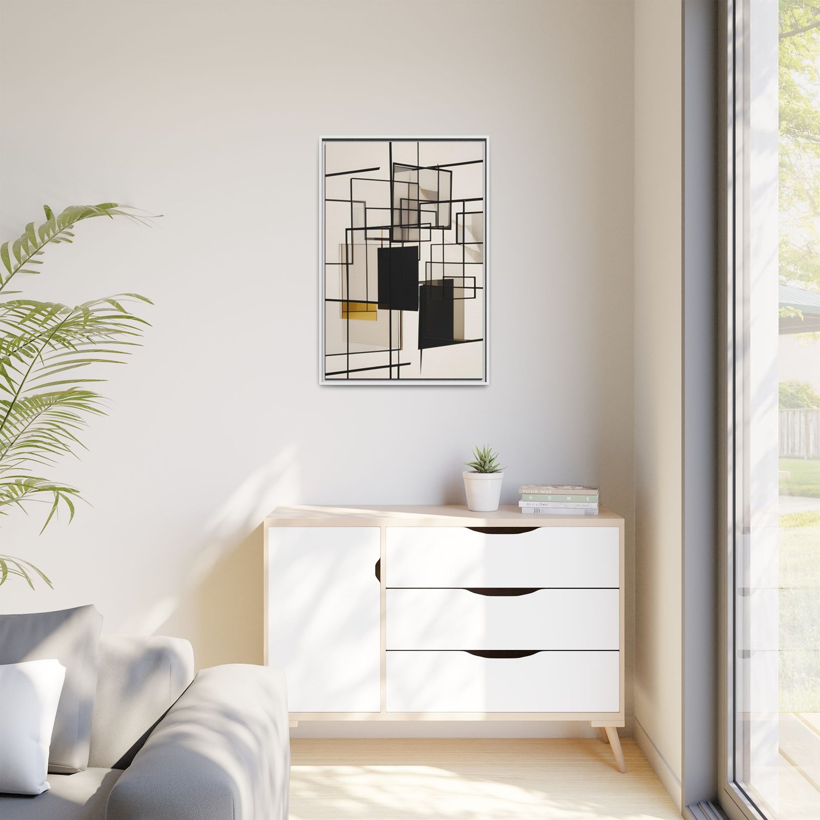 Suprematism Abstract Modern Neutral Shapes FRAMED 24x36" - Image 3