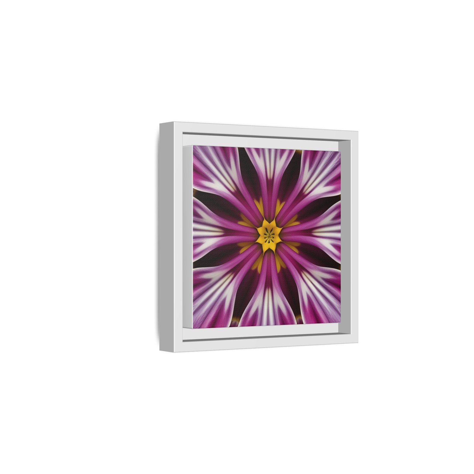 IS_4867 Floral Kaleidoscope Matte Canvas Framed Wall Art - Image 8