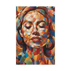 Abstract Female Geometric Portrait Rolled Poster