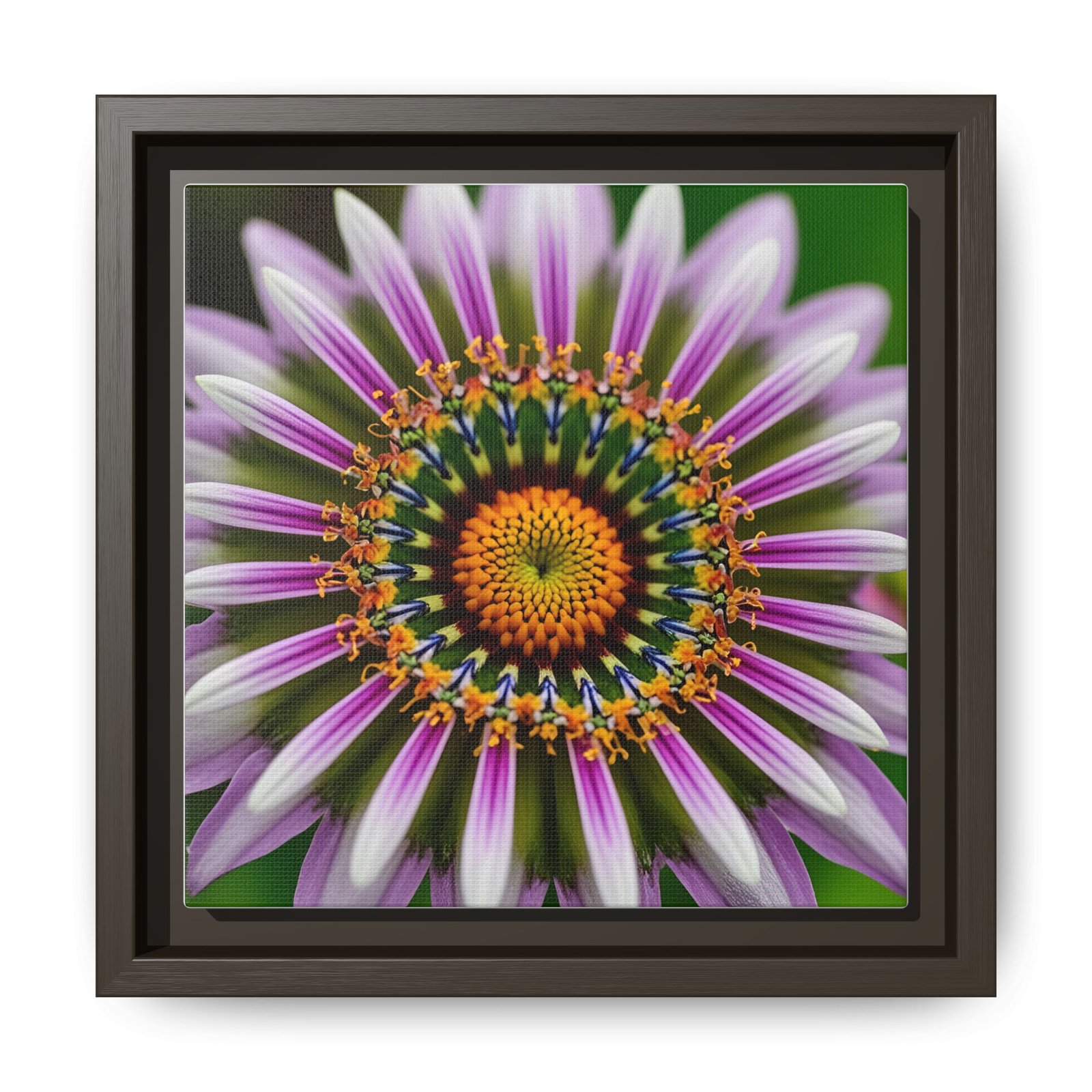IS_4876 Framed Floral Kaleidoscope Matte Canvas — Vibrant Purple Daisy Wall Art - Image 4