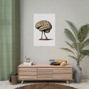 Creative Brain Walking Poster - Quirky Wall Art for Students and Creative Minds