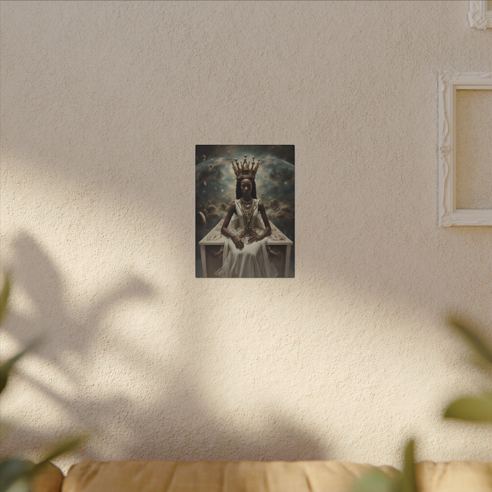 Black Celestial Royal Goddess Matte Canvas 9x12" - Image 3