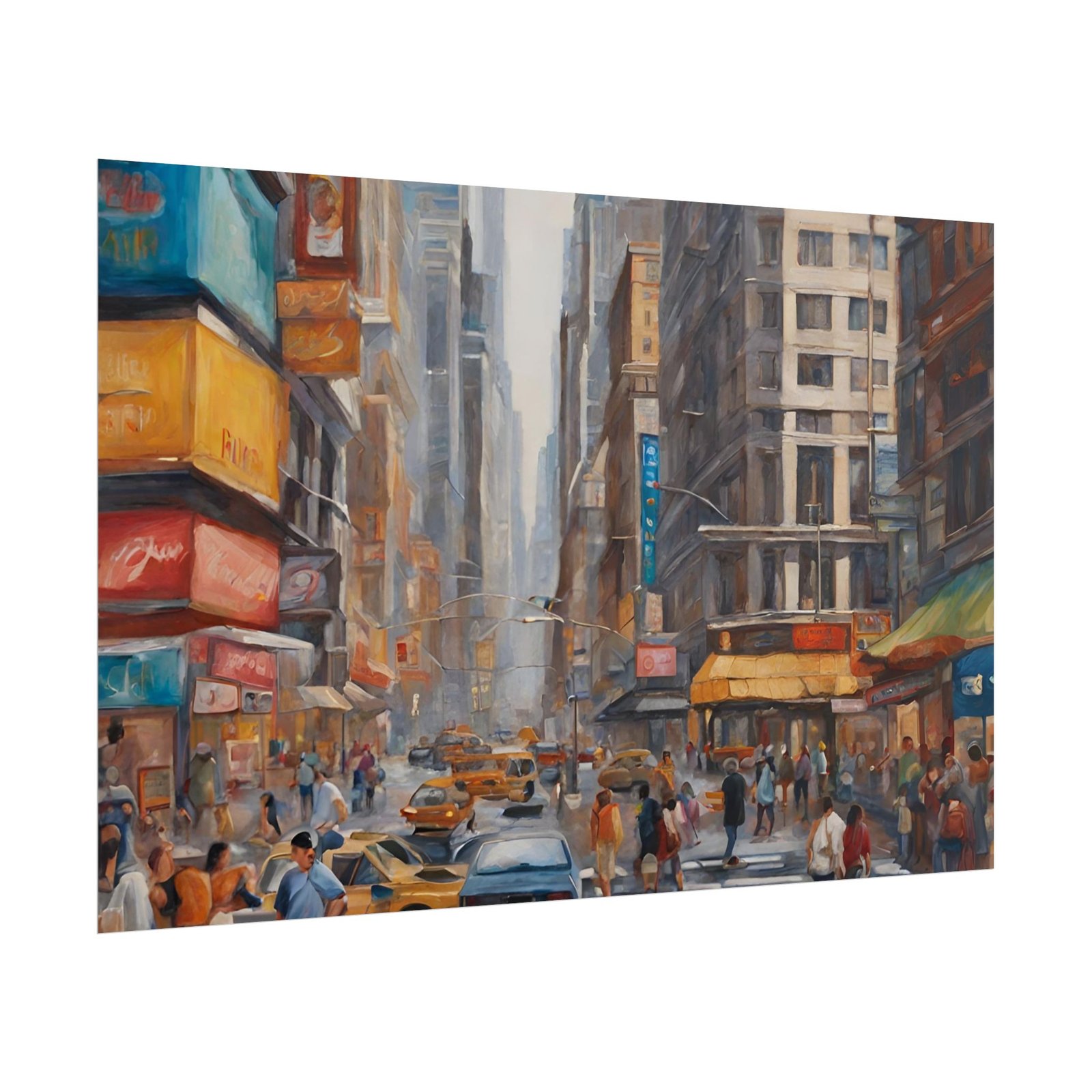 Urban Street Life Cityscape Rolled Poster - Image 4