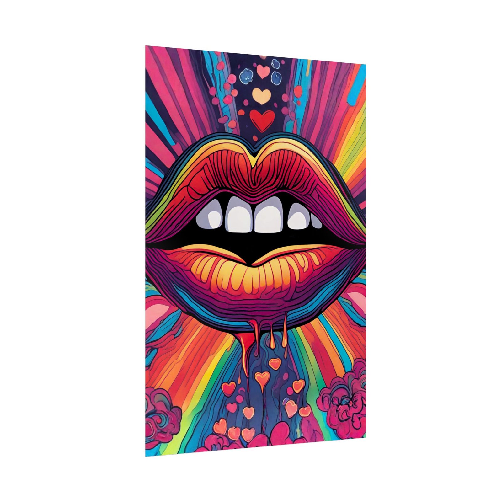 IS_6548 Psychedelic Rainbow Lips Rolled Poster — Vibrant Pop Art Wall Print - Image 3