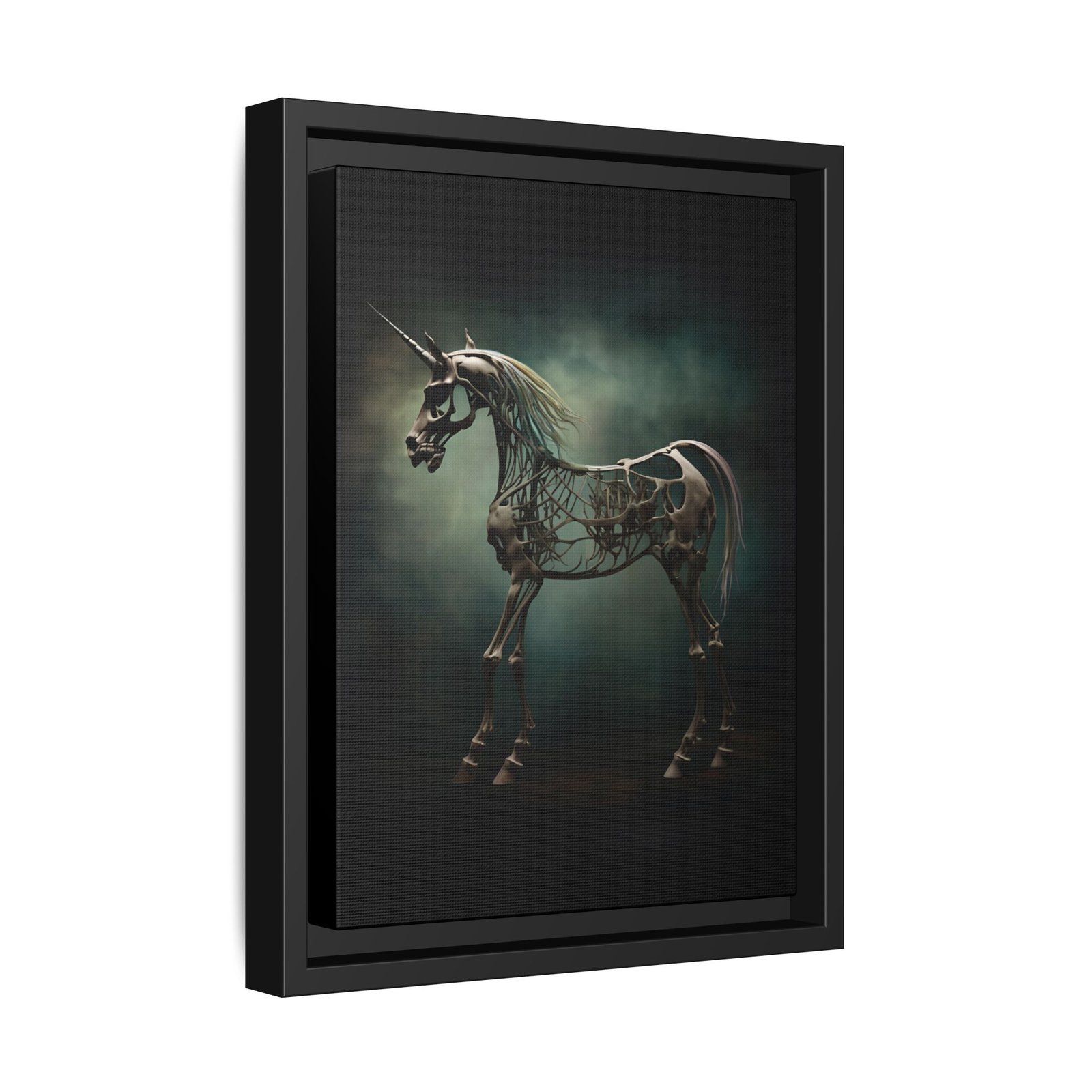 Gothic Mechanical Unicorn Canvas FRAMED 9x12" - Image 2