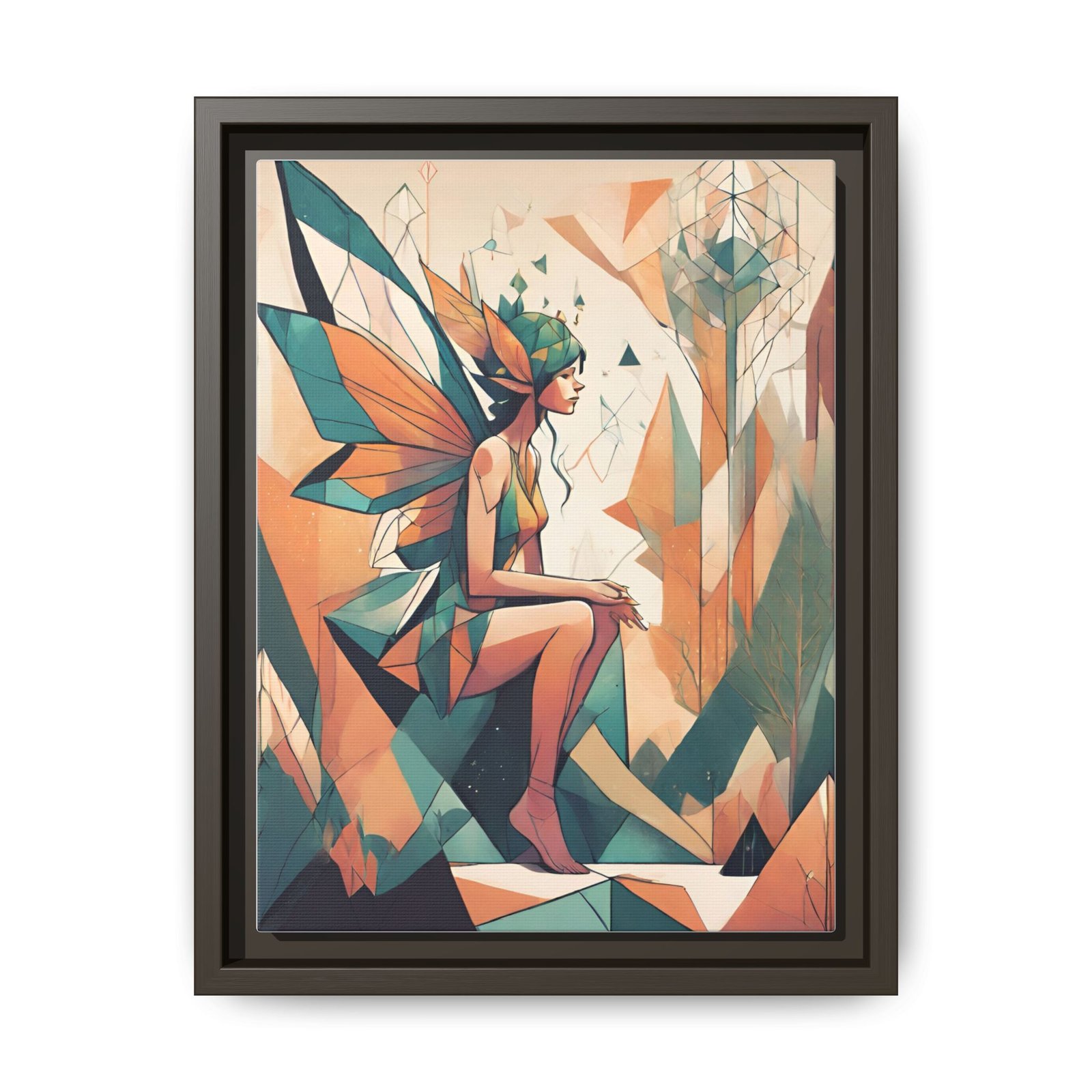 Magical Abstract Geometric Fairy Matte Canvas, FRAMED 9x12" - Image 6