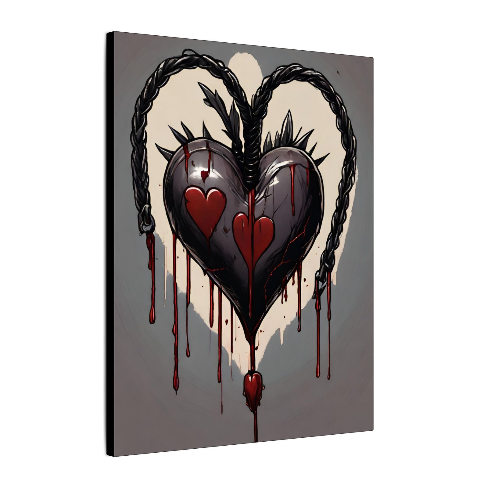 Black Gothic Heart Matte Canvas 16x20" - Image 2