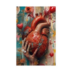 IS_6507 Surreal Romantic Anatomical Heart Rolled Poster