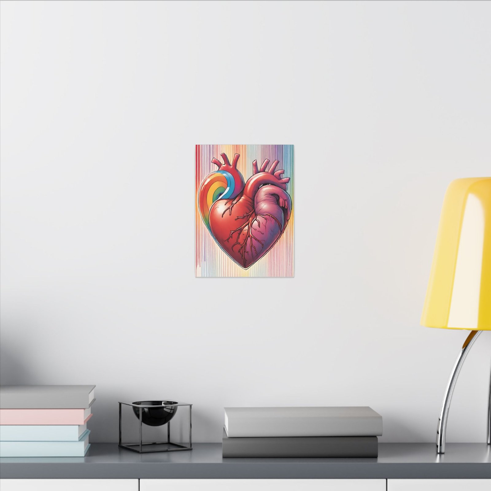 Rainbow Heart Matte Canvas 9x12" - Image 4
