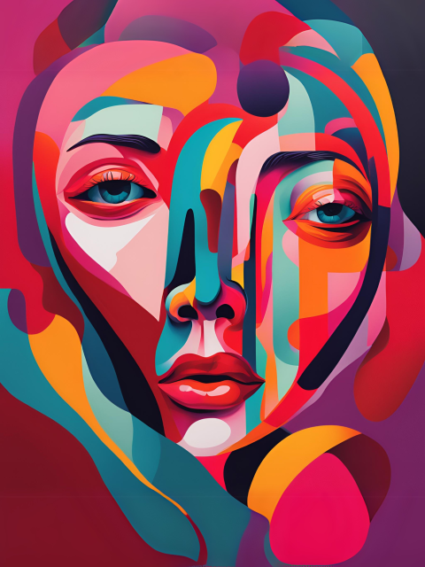 Colorful Abstract Expressionsim Face