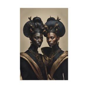 Black Celestial Queens Portrait Rolled Poster