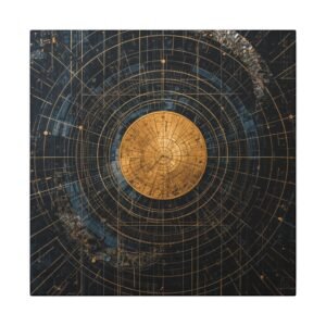 Geomteric Abstract Celestial Blueprint Canvas 12x12"