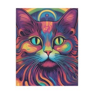 Psychedelic Neon Cat Matte Canvas 16x20"