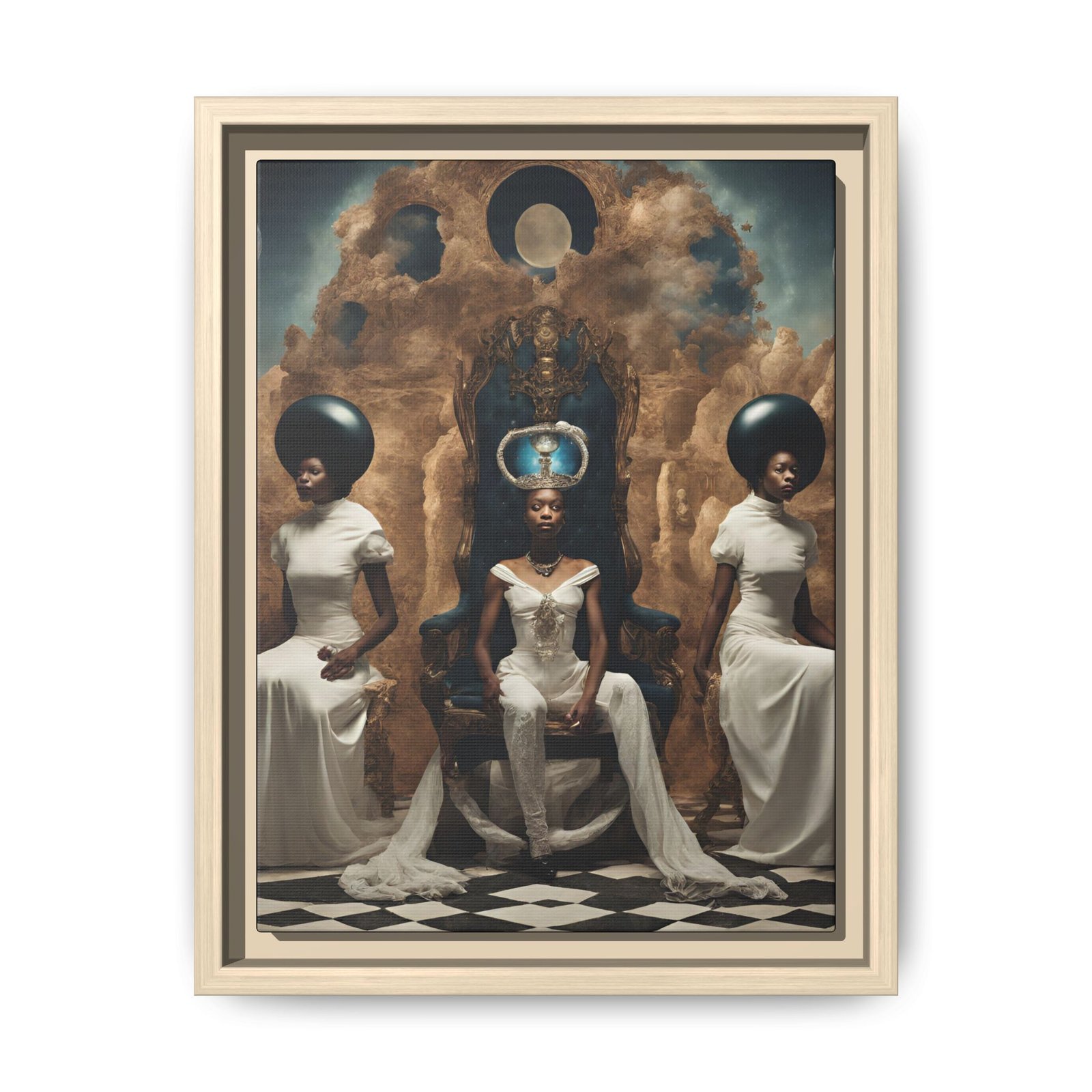IS_0360 Regal African Goddess Matte Canvas FRAMED 9x12" - Image 7