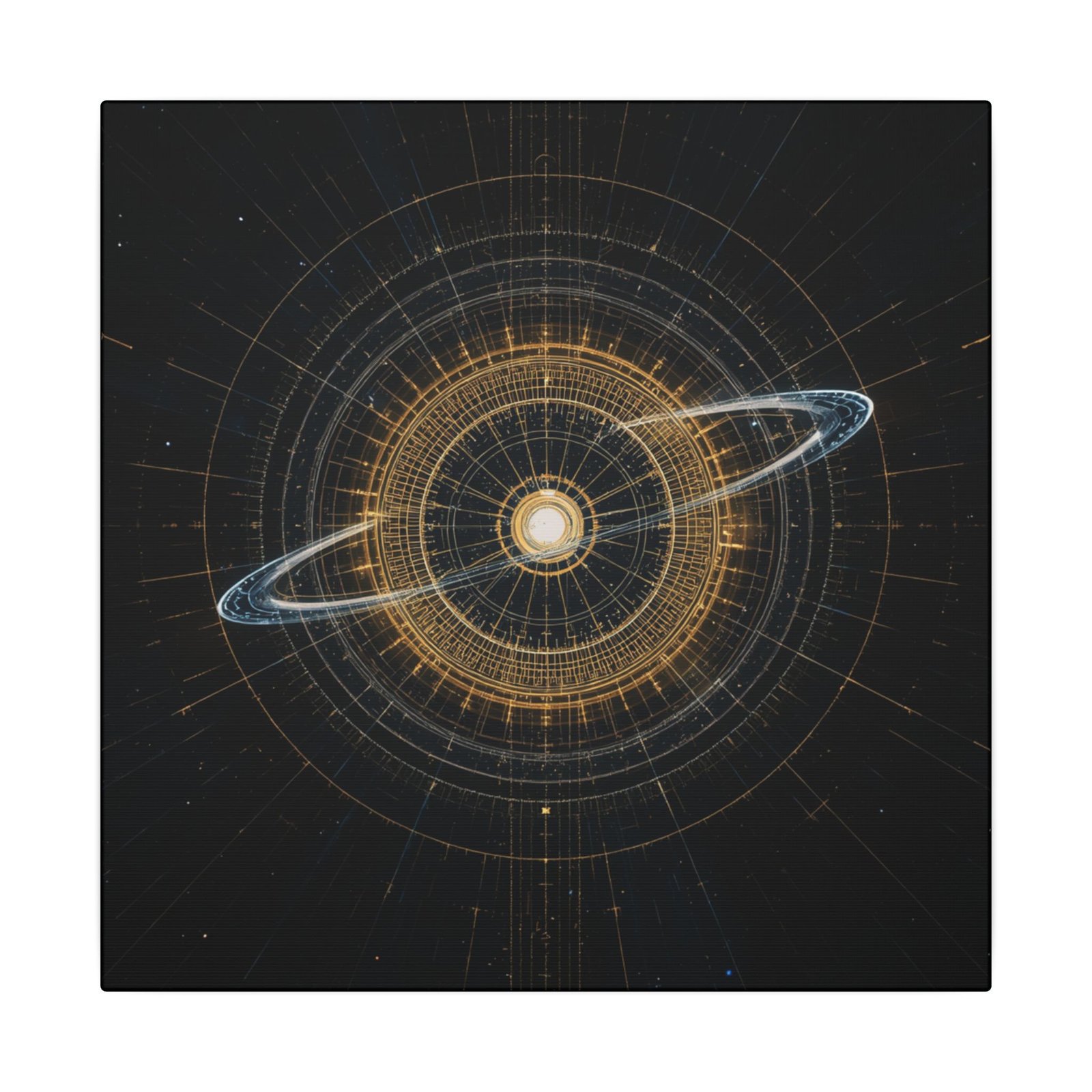 Golden Orb Galaxy Matte Canvas 12x12"
