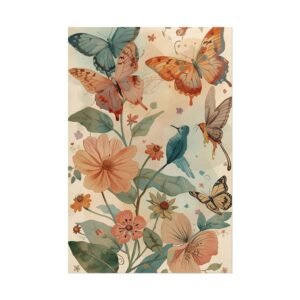 Botanical Butterfly Garden Rolled Poster