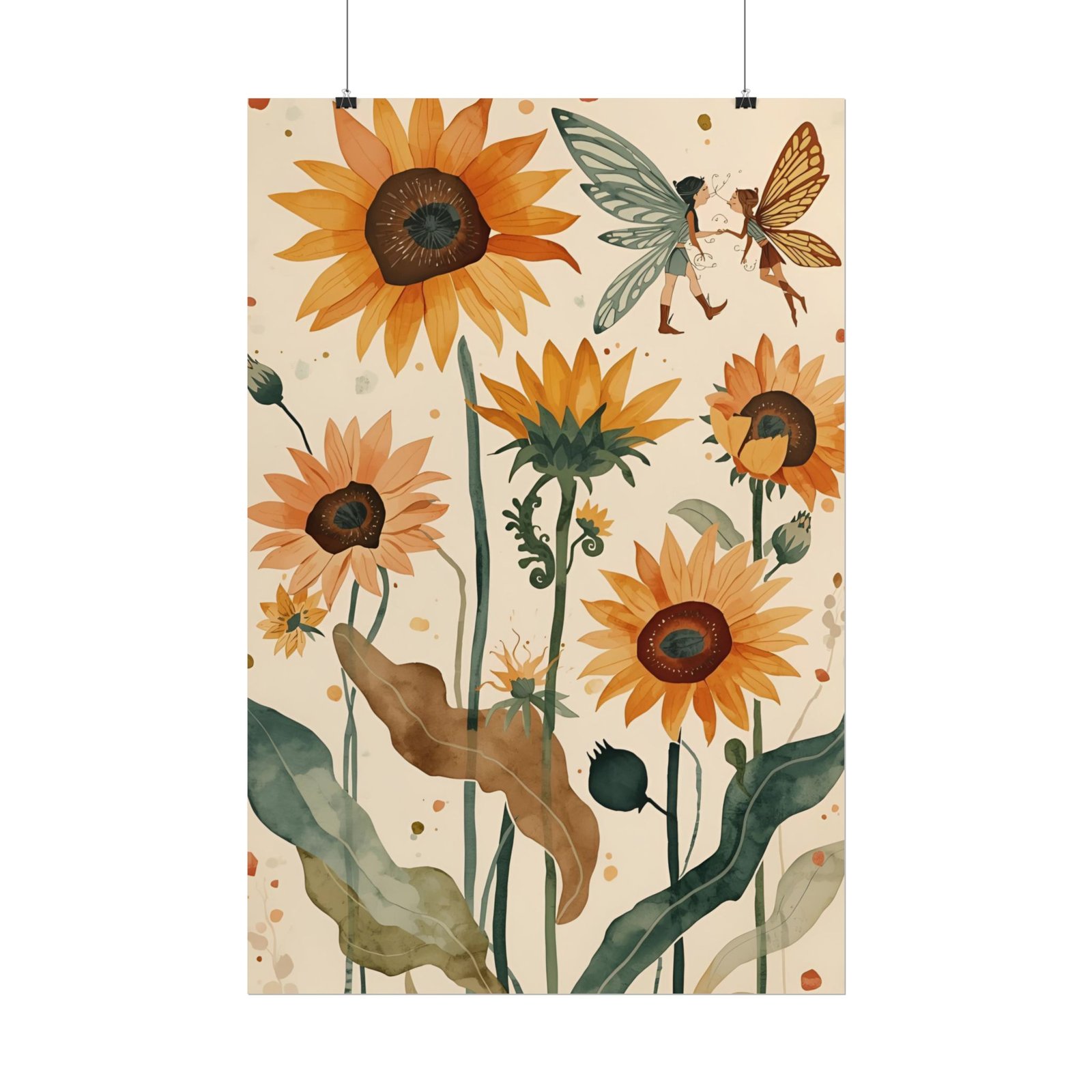 Sunflower Fairy Botanical Rolled Poster - Image 2