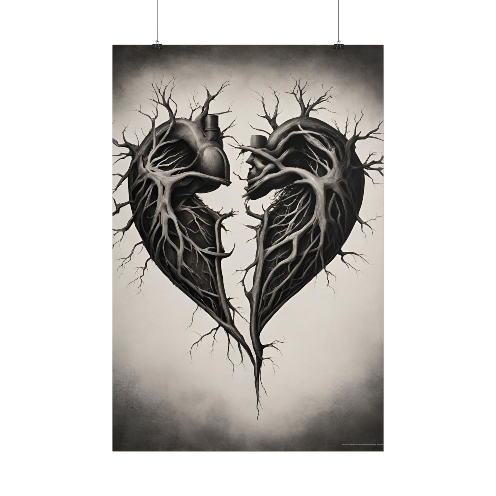 Anatomical Heart Split Rolled Poster