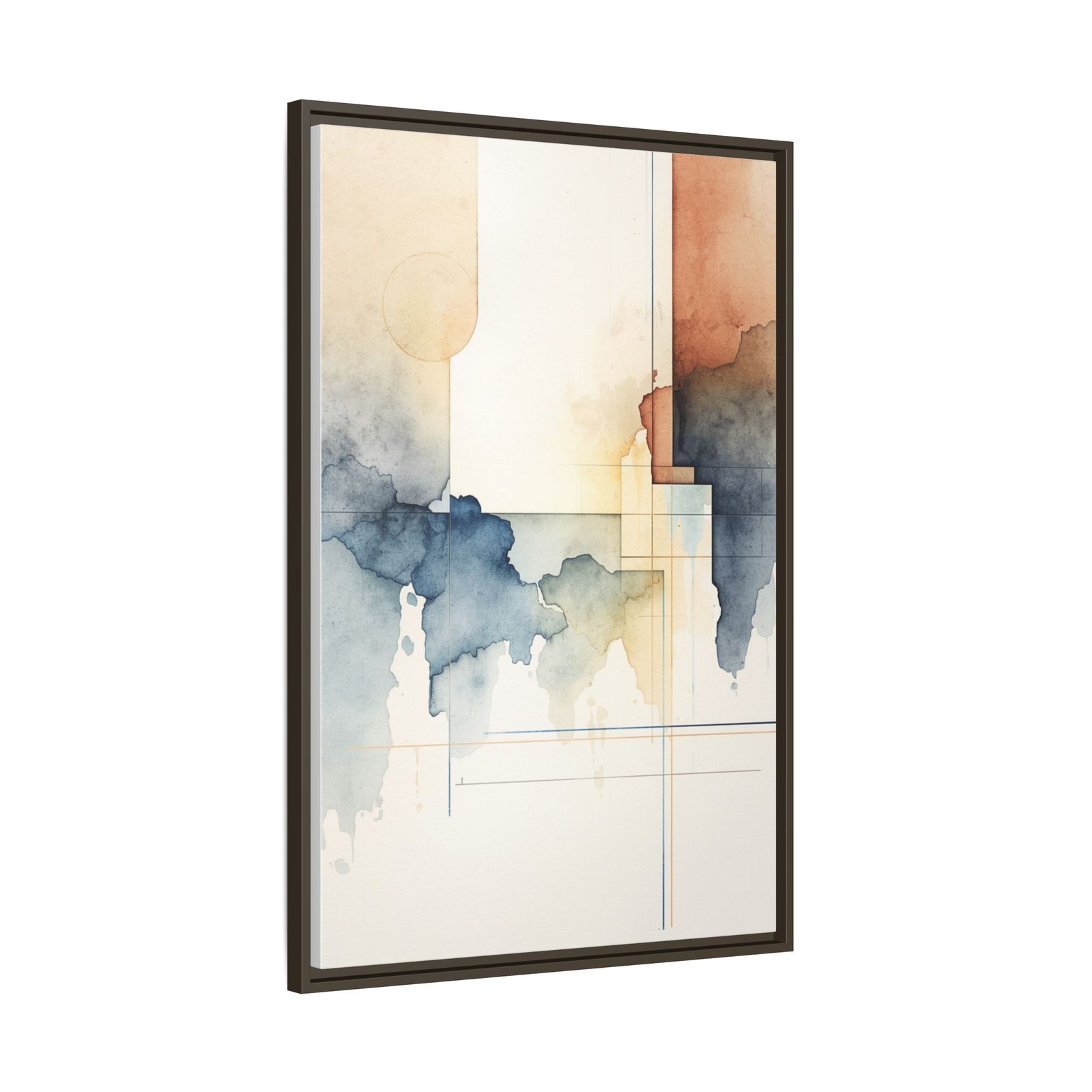 Abstract Watercolor Geometric Matte Canvas FRAMED 24x36" - Image 8