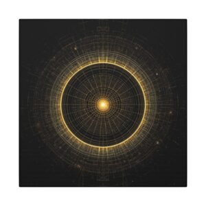 Golden Cosmic Mandala Canvas 12x12"