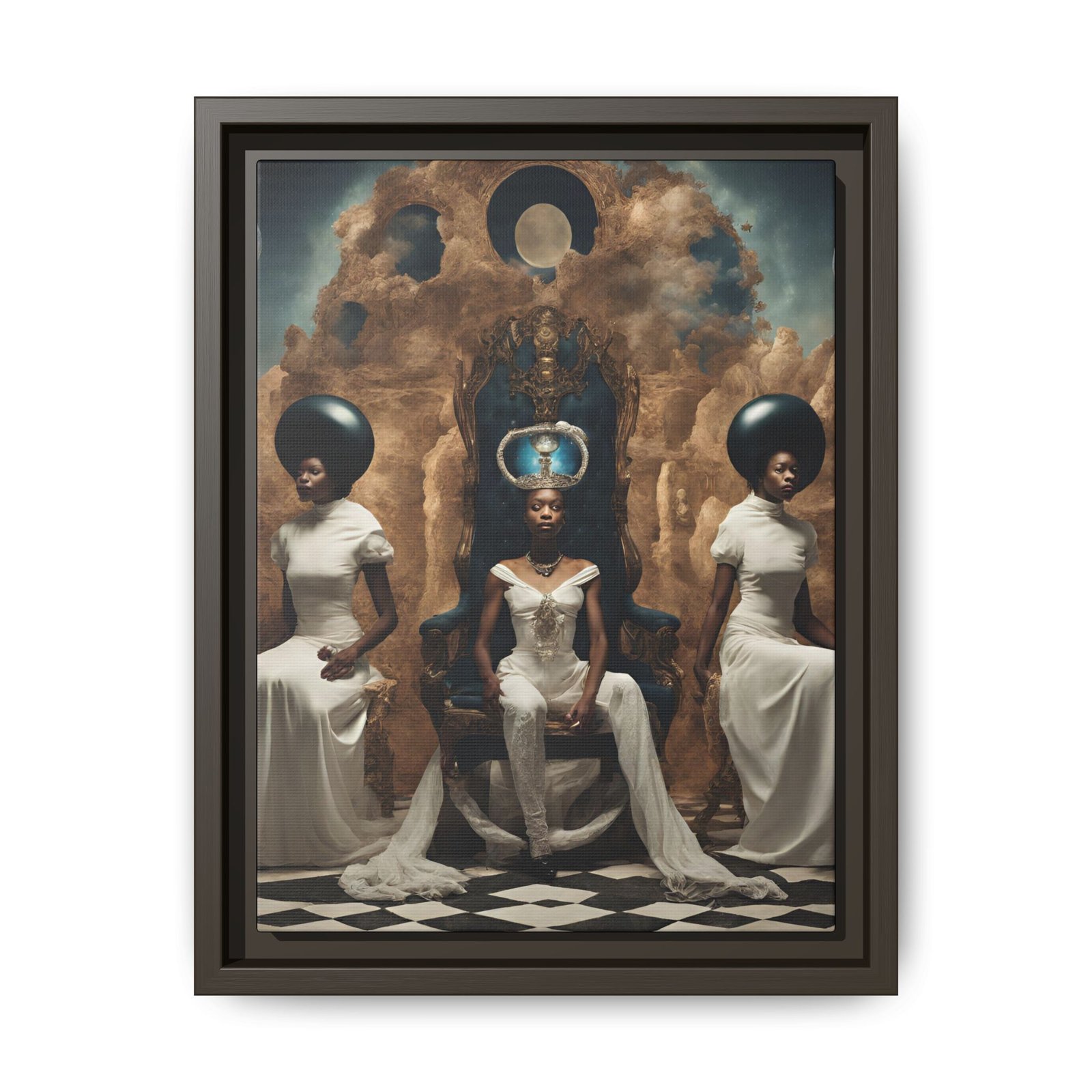 IS_0360 Regal African Goddess Matte Canvas FRAMED 9x12" - Image 5