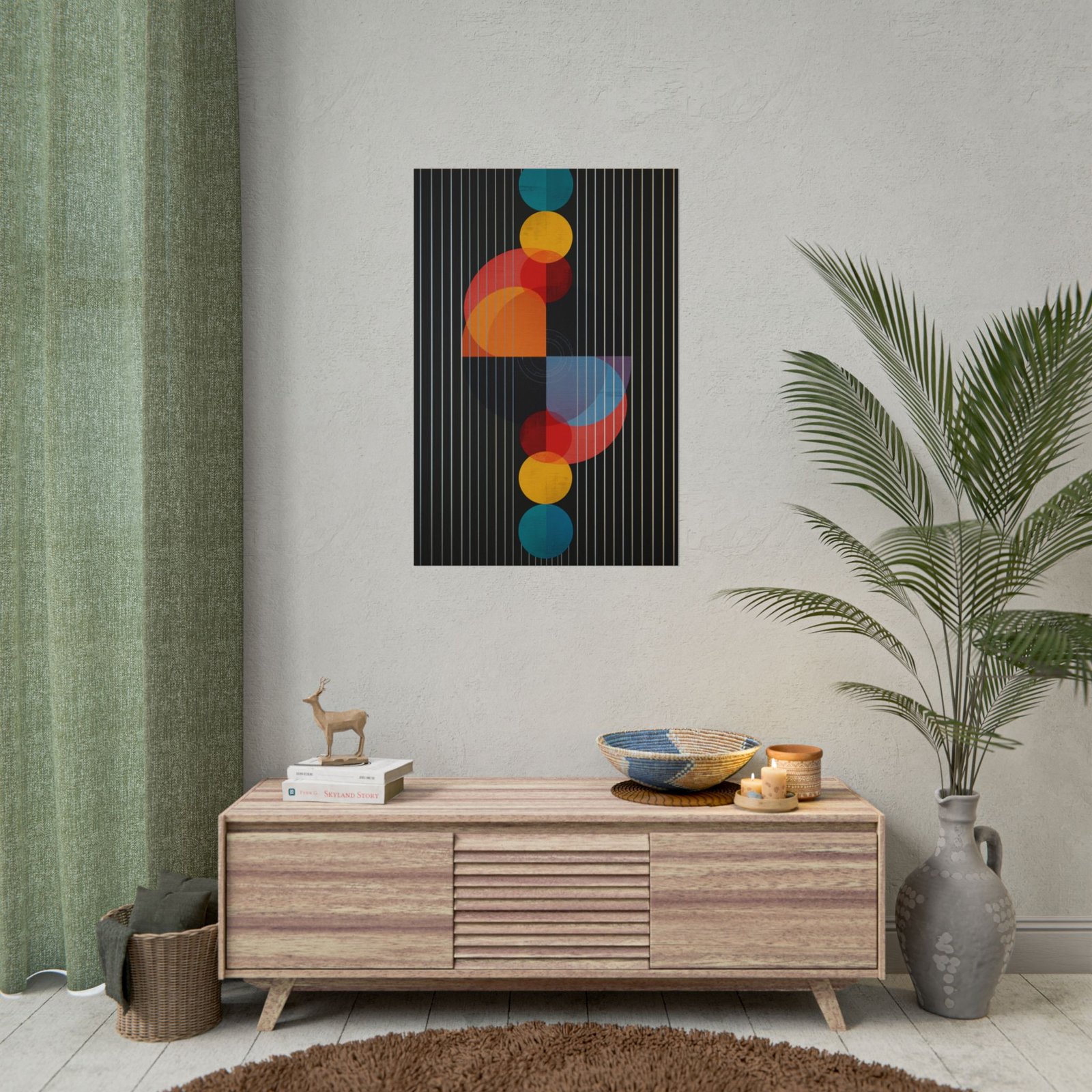 Modern Geometric Abstract Orbit Rolled Poster - Image 4
