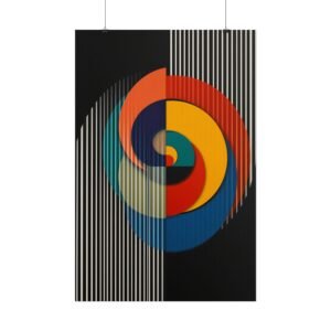 Modern Geometric Abstract Spiral Rolled Poster