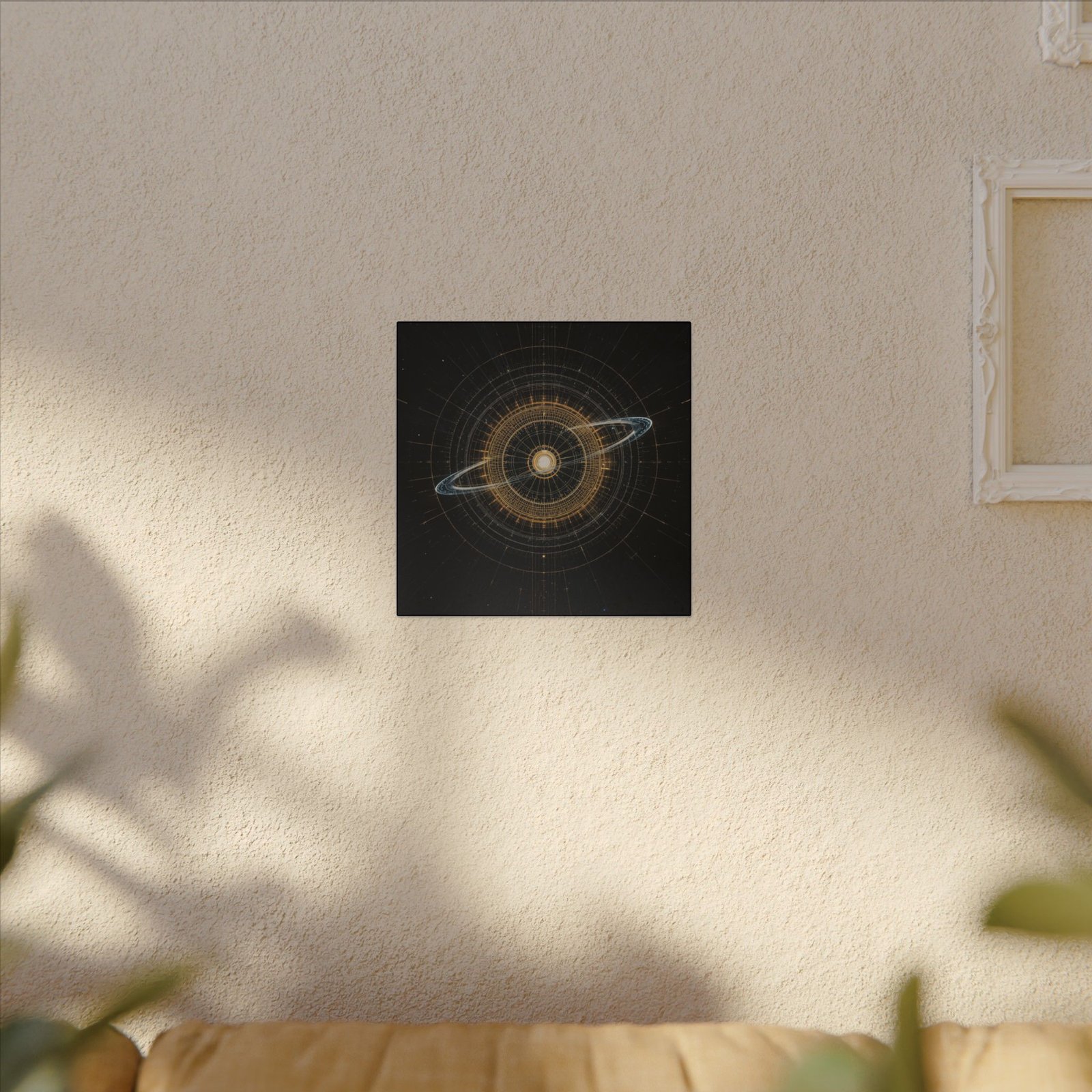 Golden Orb Galaxy Matte Canvas 12x12" - Image 4