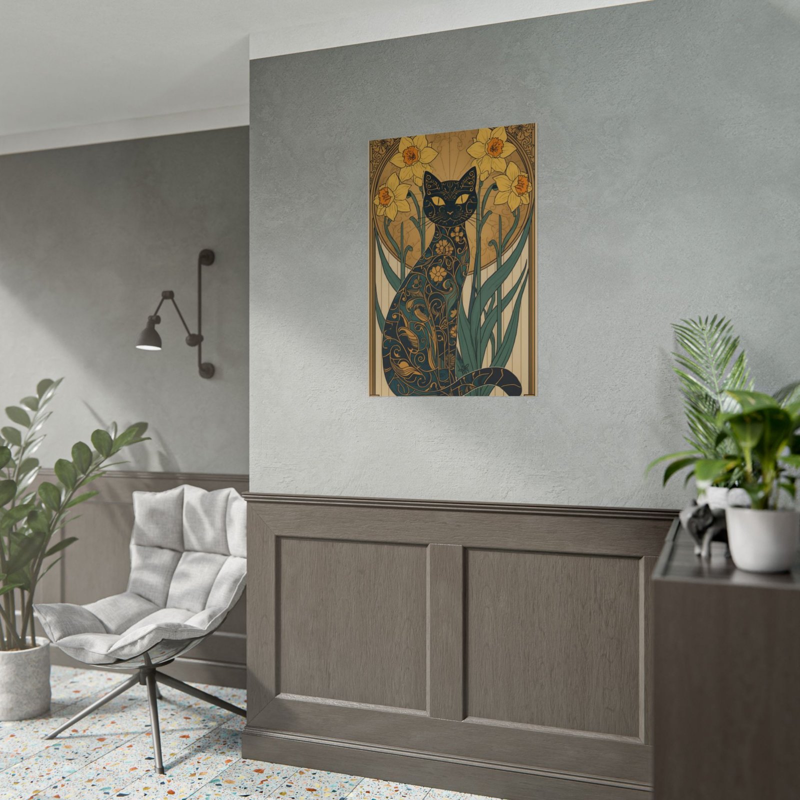 Art Nouveau Black Cat Rolled Poster - Image 5